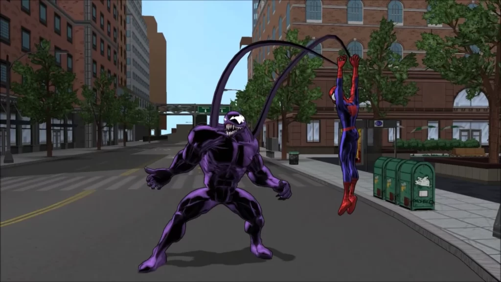 Человек паук против Венома в Ultimate Spider-Man